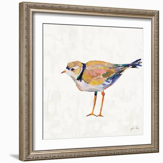 Coastal Plover IV Linen-Jeanette Vertentes-Framed Art Print