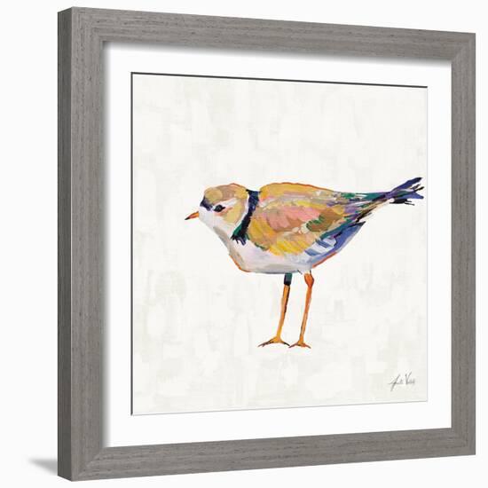 Coastal Plover IV Linen-Jeanette Vertentes-Framed Art Print