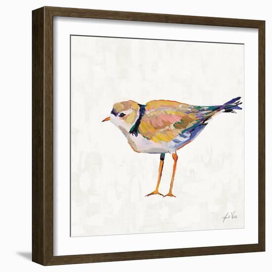 Coastal Plover IV Linen-Jeanette Vertentes-Framed Art Print