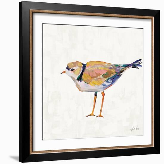 Coastal Plover IV Linen-Jeanette Vertentes-Framed Art Print