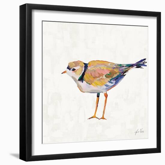 Coastal Plover IV Linen-Jeanette Vertentes-Framed Art Print