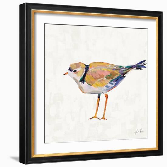 Coastal Plover IV Linen-Jeanette Vertentes-Framed Art Print