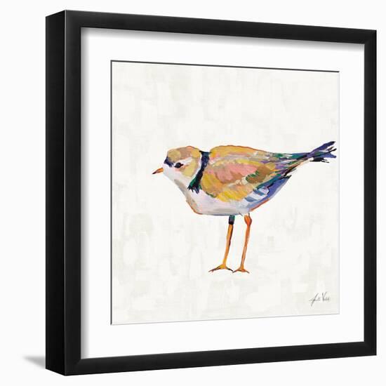 Coastal Plover IV Linen-Jeanette Vertentes-Framed Art Print