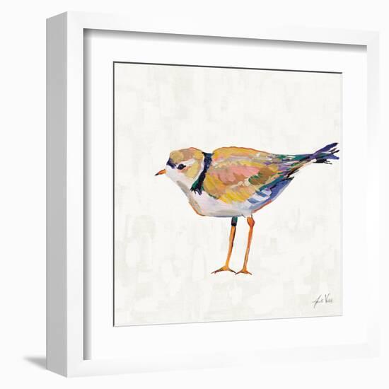 Coastal Plover IV Linen-Jeanette Vertentes-Framed Art Print