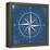 Coastal Pop Compass-Jace Grey-Framed Stretched Canvas