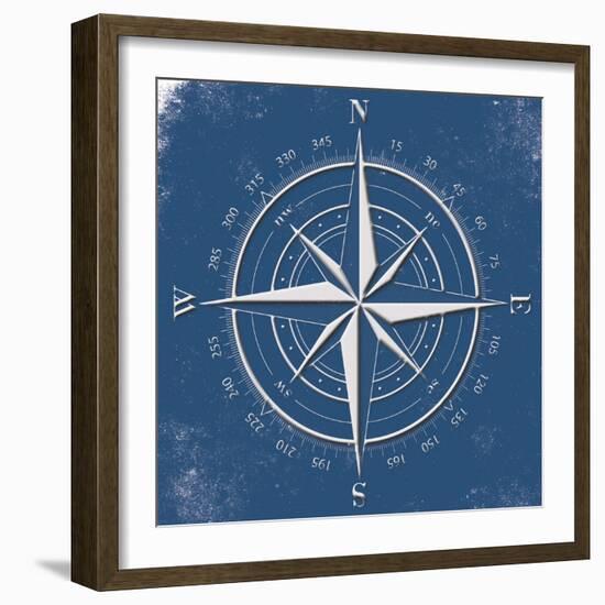 Coastal Pop Compass-Jace Grey-Framed Art Print