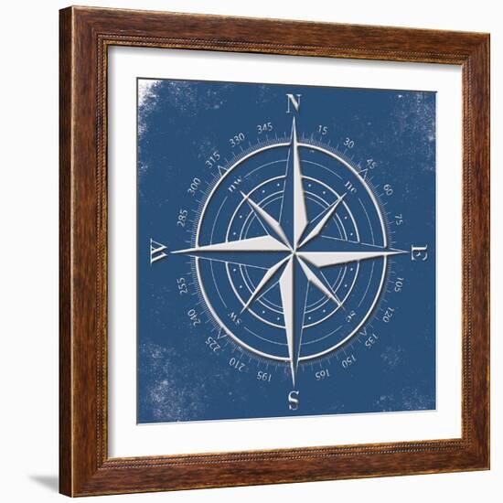 Coastal Pop Compass-Jace Grey-Framed Art Print