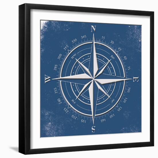 Coastal Pop Compass-Jace Grey-Framed Art Print