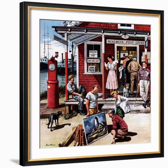 "Coastal Postal Office", August 26, 1950-Stevan Dohanos-Framed Giclee Print