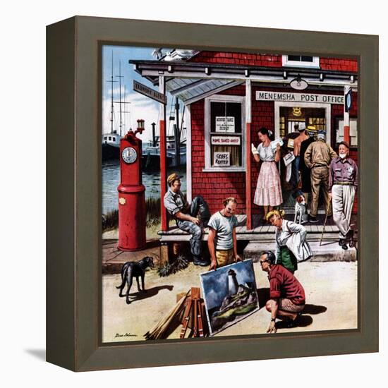 "Coastal Postal Office", August 26, 1950-Stevan Dohanos-Framed Premier Image Canvas