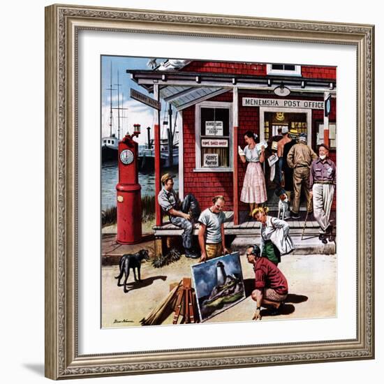 "Coastal Postal Office", August 26, 1950-Stevan Dohanos-Framed Premium Giclee Print