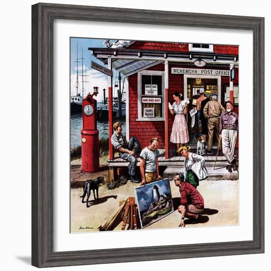 "Coastal Postal Office", August 26, 1950-Stevan Dohanos-Framed Premium Giclee Print