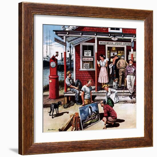 "Coastal Postal Office", August 26, 1950-Stevan Dohanos-Framed Premium Giclee Print