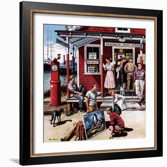 "Coastal Postal Office", August 26, 1950-Stevan Dohanos-Framed Premium Giclee Print