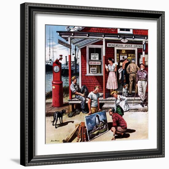 "Coastal Postal Office", August 26, 1950-Stevan Dohanos-Framed Premium Giclee Print