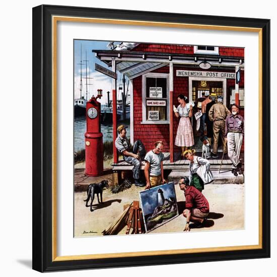 "Coastal Postal Office", August 26, 1950-Stevan Dohanos-Framed Premium Giclee Print