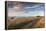 Coastal road at dusk, Cape Egmont, Pungarehu, New Plymouth, Taranaki, North Island, New Zealand-null-Framed Premier Image Canvas