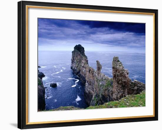 Coastal Rock Outcrops at Dun Balair, Tory Island, Ireland-Gareth McCormack-Framed Photographic Print