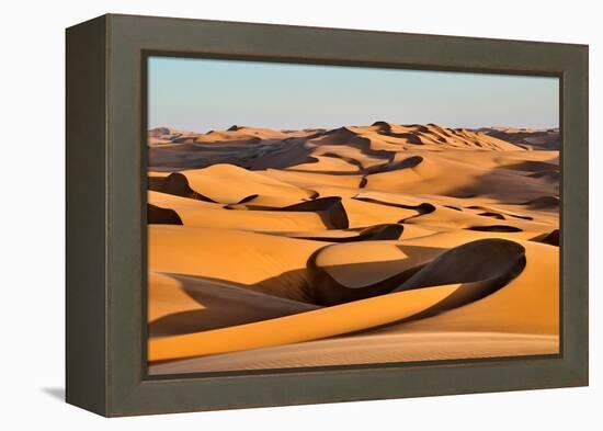 Coastal sand dunes at sunset, Namibia-Eric Baccega-Framed Premier Image Canvas