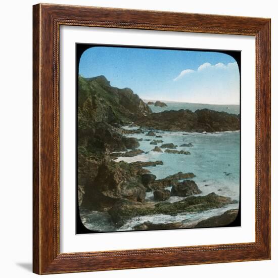 Coastal Scene Near the Lizard, Cornwall, Late 19th or Early 20th Century-null-Framed Giclee Print