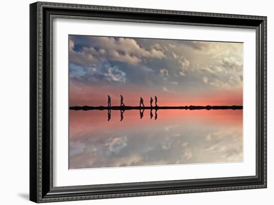 Coastal Scene with Adults-Josh Adamski-Framed Photographic Print