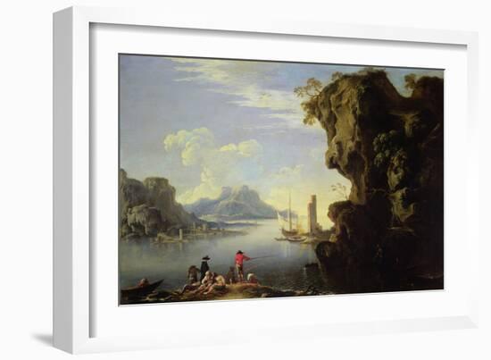 Coastal Scene with Fishermen-Salvator Rosa-Framed Giclee Print