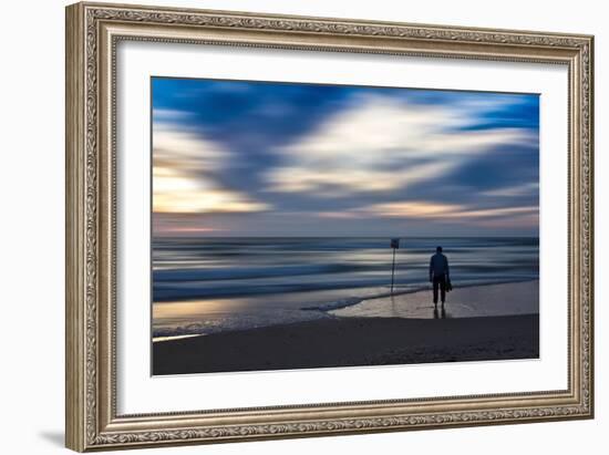 Coastal Scene with Man-Josh Adamski-Framed Photographic Print