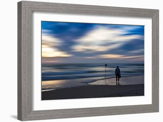 Coastal Scene with Man-Josh Adamski-Framed Photographic Print