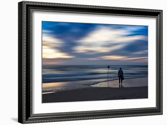 Coastal Scene with Man-Josh Adamski-Framed Photographic Print