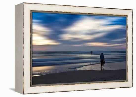 Coastal Scene with Man-Josh Adamski-Framed Premier Image Canvas