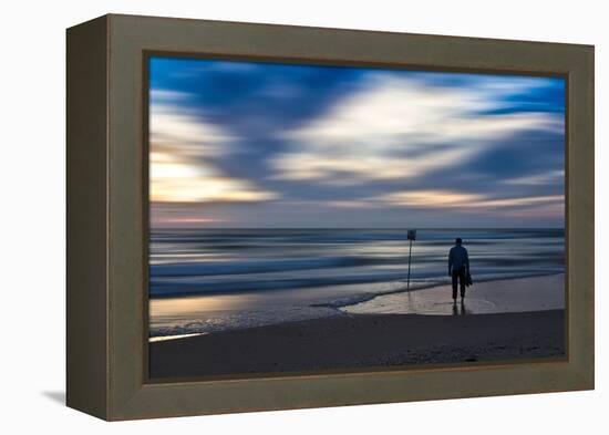 Coastal Scene with Man-Josh Adamski-Framed Premier Image Canvas
