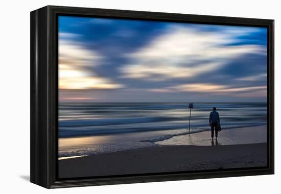 Coastal Scene with Man-Josh Adamski-Framed Premier Image Canvas