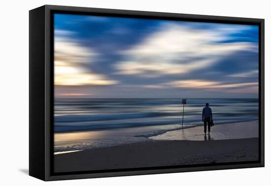 Coastal Scene with Man-Josh Adamski-Framed Premier Image Canvas