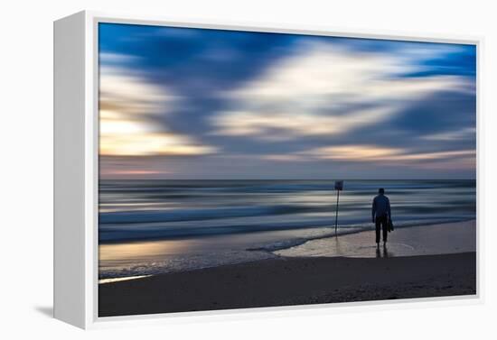 Coastal Scene with Man-Josh Adamski-Framed Premier Image Canvas