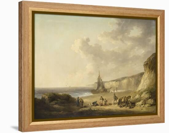 Coastal Scene with Smugglers, 1790 (Oil on Canvas on Panel)-George Morland-Framed Premier Image Canvas