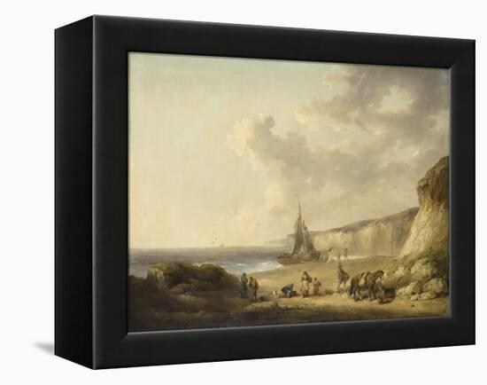 Coastal Scene with Smugglers, 1790 (Oil on Canvas on Panel)-George Morland-Framed Premier Image Canvas