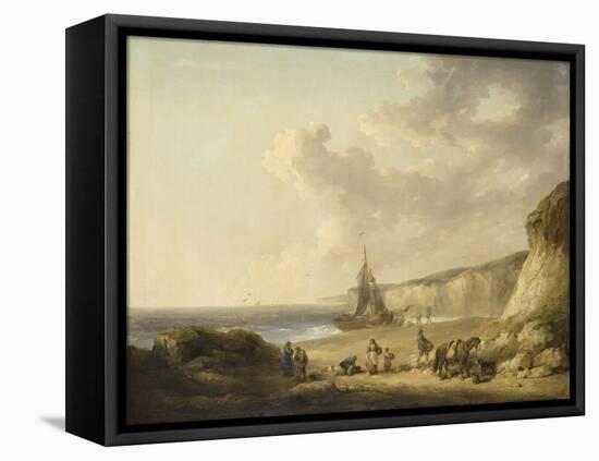 Coastal Scene with Smugglers, 1790 (Oil on Canvas on Panel)-George Morland-Framed Premier Image Canvas