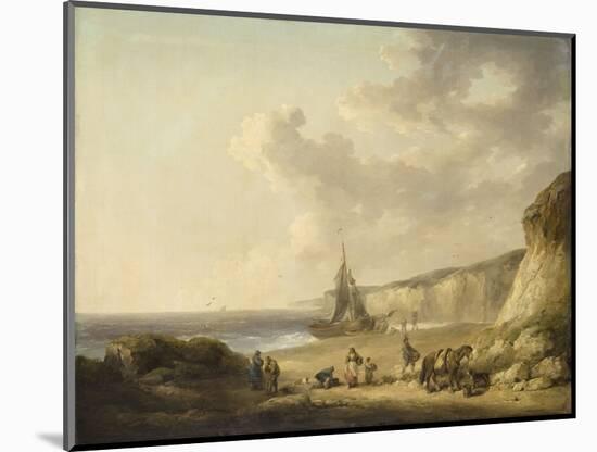 Coastal Scene with Smugglers, 1790 (Oil on Canvas on Panel)-George Morland-Mounted Giclee Print