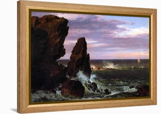 Coastal Scene-Frederic Edwin Church-Framed Stretched Canvas