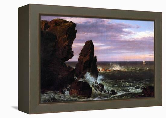 Coastal Scene-Frederic Edwin Church-Framed Stretched Canvas