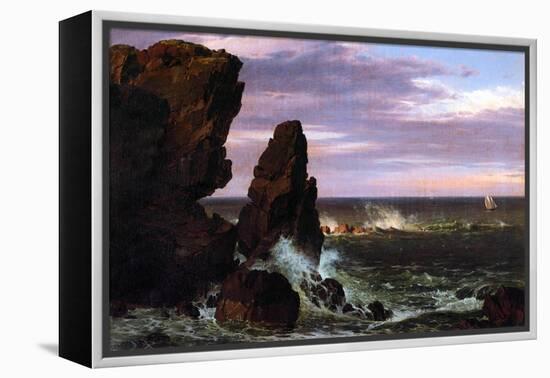 Coastal Scene-Frederic Edwin Church-Framed Stretched Canvas