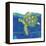 Coastal-Sea Turtle-Swirly Ocean-Robbin Rawlings-Framed Stretched Canvas