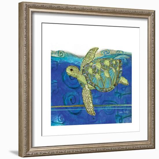 Coastal-Sea Turtle-Swirly Ocean-Robbin Rawlings-Framed Premium Giclee Print