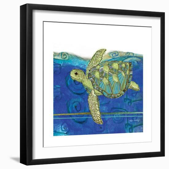 Coastal-Sea Turtle-Swirly Ocean-Robbin Rawlings-Framed Premium Giclee Print