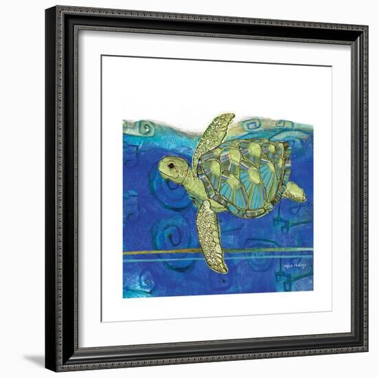 Coastal-Sea Turtle-Swirly Ocean-Robbin Rawlings-Framed Premium Giclee Print