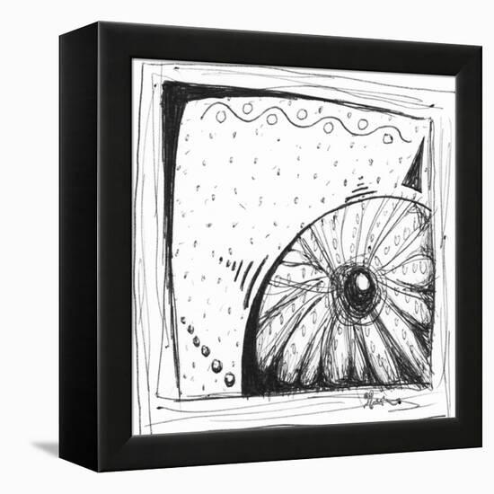 Coastal Sea Urchin Shell Beach Sketch-Megan Aroon Duncanson-Framed Stretched Canvas