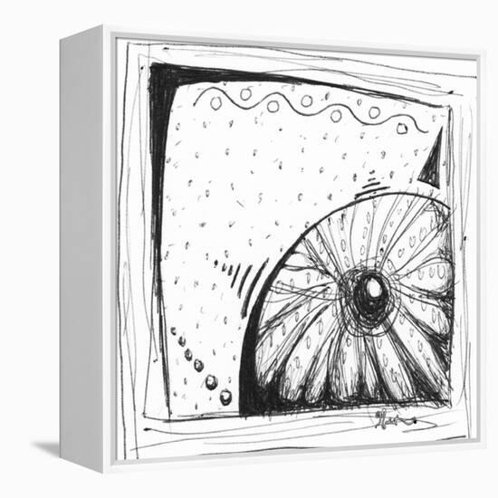Coastal Sea Urchin Shell Beach Sketch-Megan Aroon Duncanson-Framed Stretched Canvas