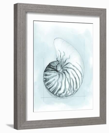 Coastal Shell Schematic II-Megan Meagher-Framed Art Print