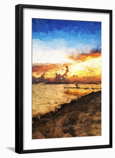 Coastal Sunset II - In the Style of Oil Painting-Philippe Hugonnard-Framed Giclee Print