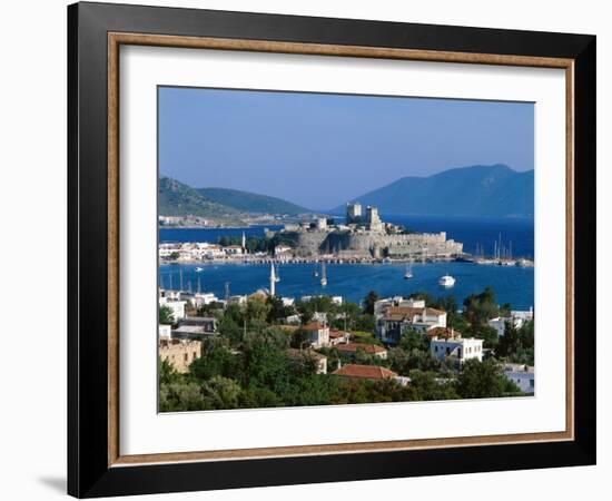 Coastal View and St.Peter's Castle, Bodrum, Aegean Coast, Turkey-Steve Vidler-Framed Photographic Print